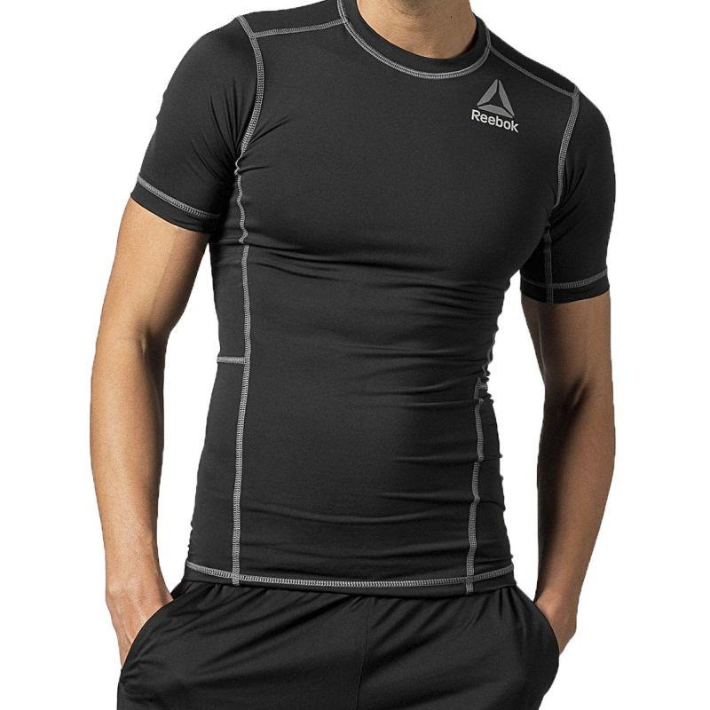 Reebok Workout Ready SS Compression Herren Trainingsshirt Schwarz AP5697